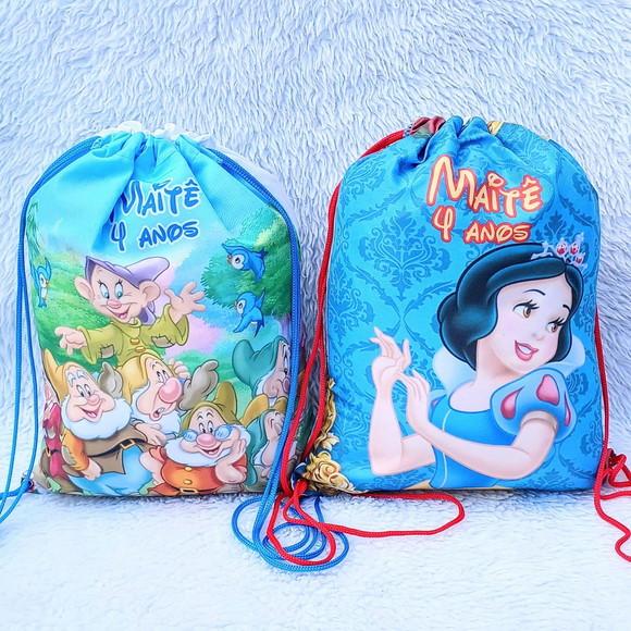 Mochila Saco Personalizada Branca de Neve