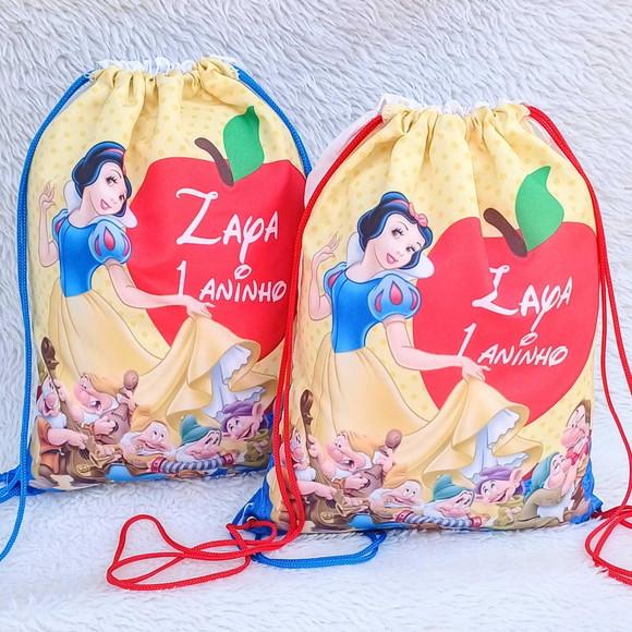 Mochila Saco Personalizada Branca de Neve