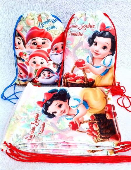 Mochila Saco Personalizada Branca de Neve