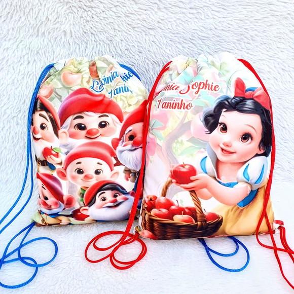 Mochila Saco Personalizada Branca de Neve