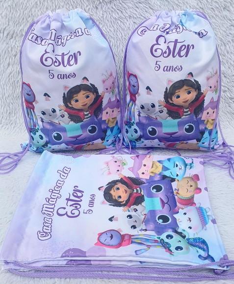 Mochila Saco Personalizada Casa Mágica da Gaby