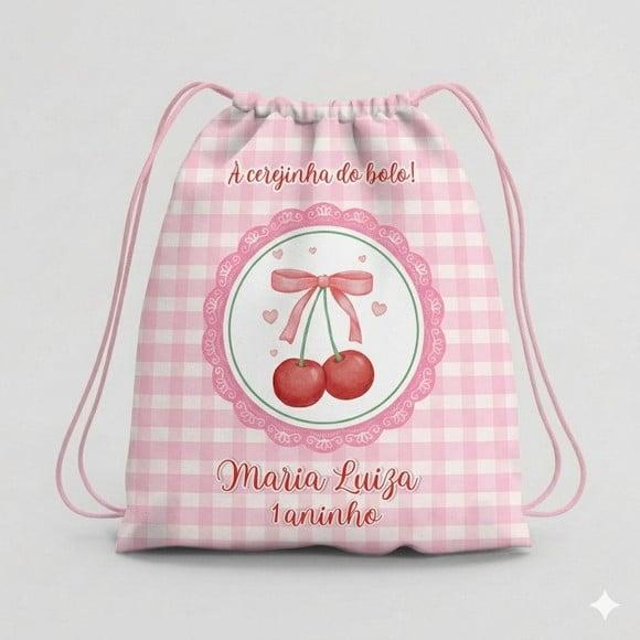 Mochila Saco Personalizada Cerejinha