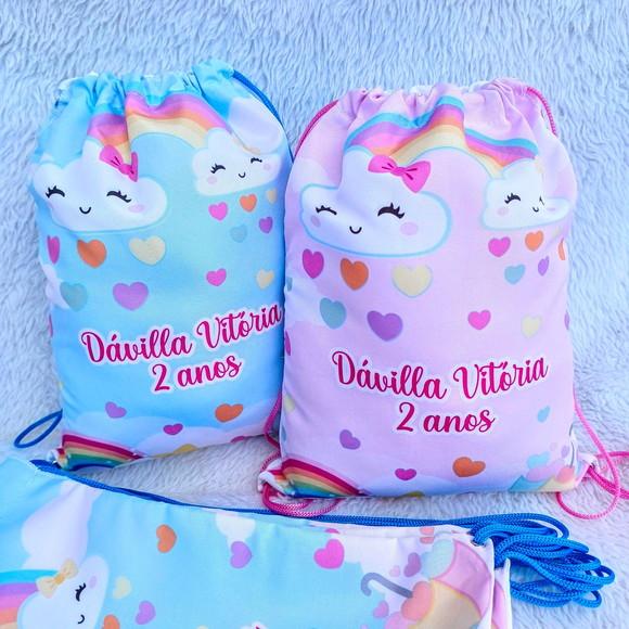 Mochila Saco Personalizada Chuva de Bênçãos