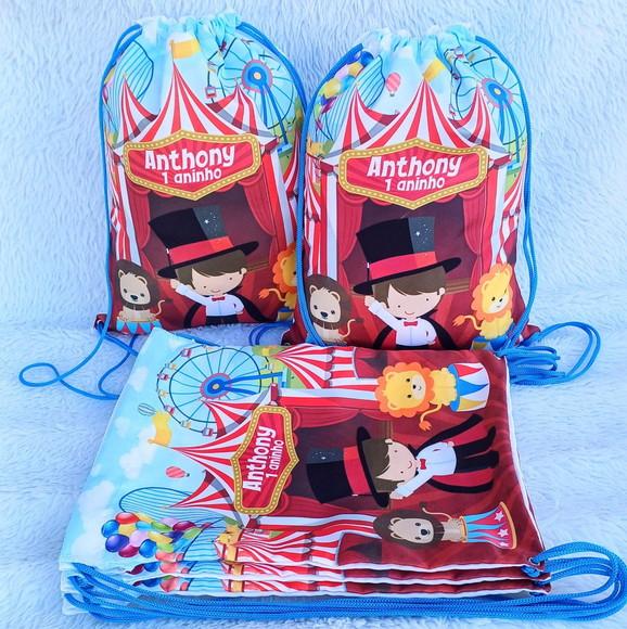 Mochila Saco Personalizada Circo Menino
