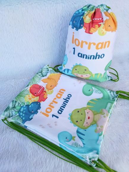 Mochila Saco Personalizada Dinossauro Baby