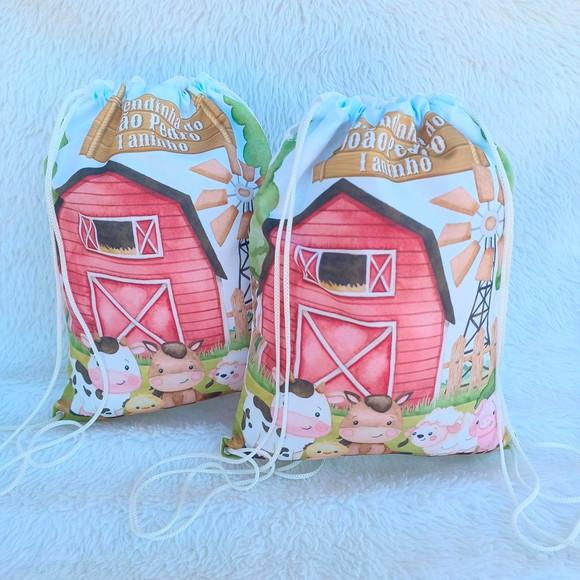 Mochila Saco Personalizada Fazendinha Baby