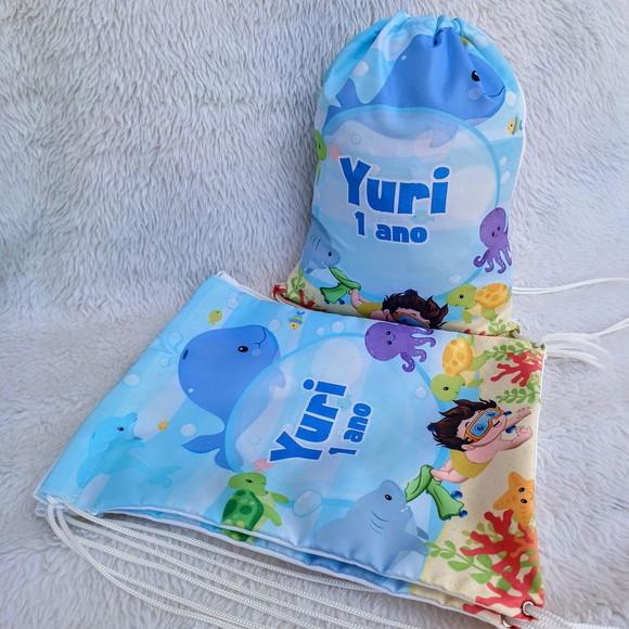 Mochila Saco Personalizada Fundo do Mar