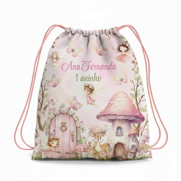 Mochila Saco Personalizada Jardim das Fadas