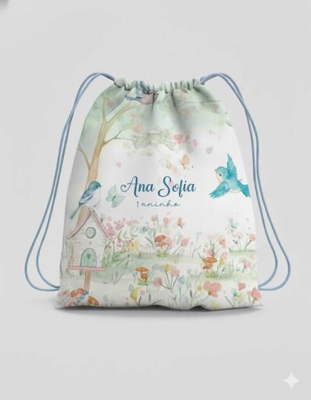Mochila Saco Personalizada Jardim Encantado
