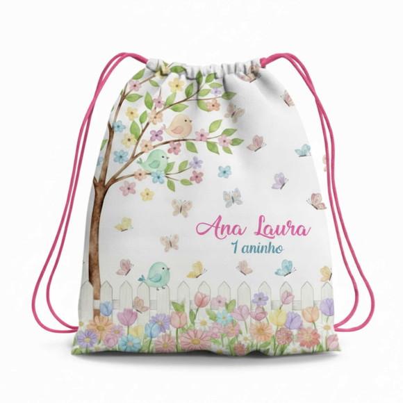 Mochila Saco Personalizada Jardim Encantado