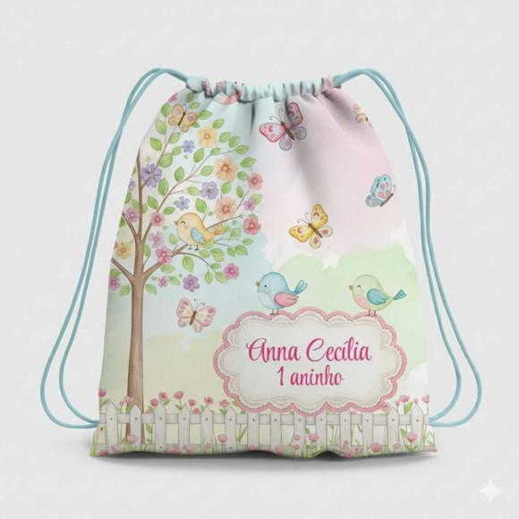 Mochila Saco Personalizada Jardim Encantado