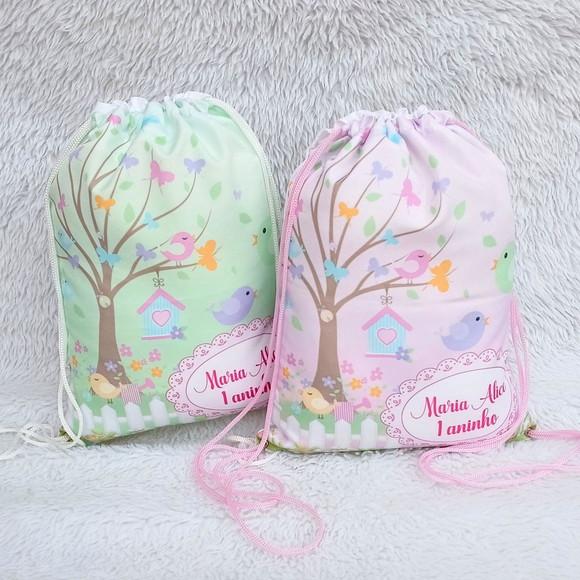 Mochila Saco Personalizada Jardim Encantado