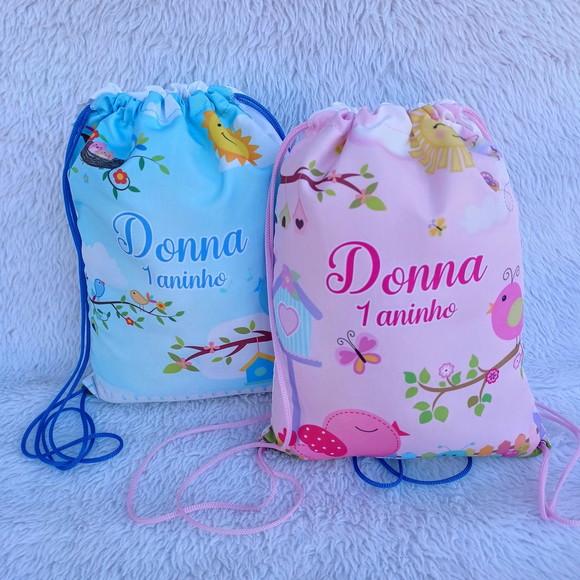 Mochila Saco Personalizada Jardim Encantado