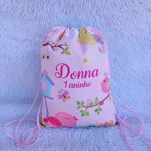 Mochila Saco Personalizada Jardim Encantado