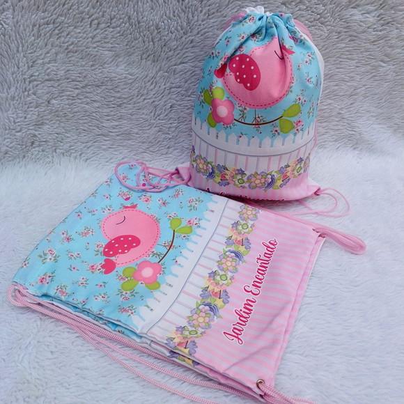 Mochila Saco Personalizada Jardim Encantado