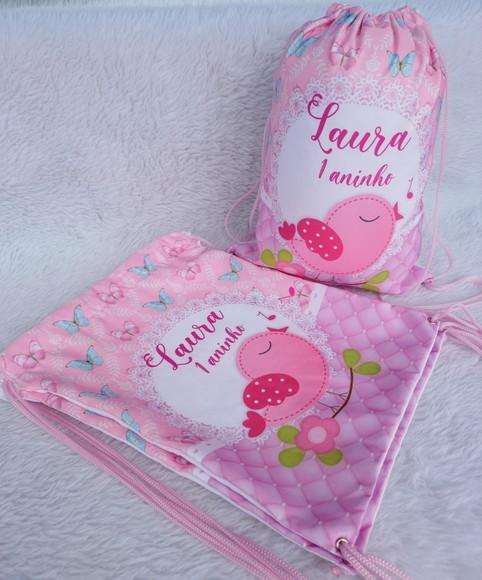Mochila Saco Personalizada Jardim Encantado