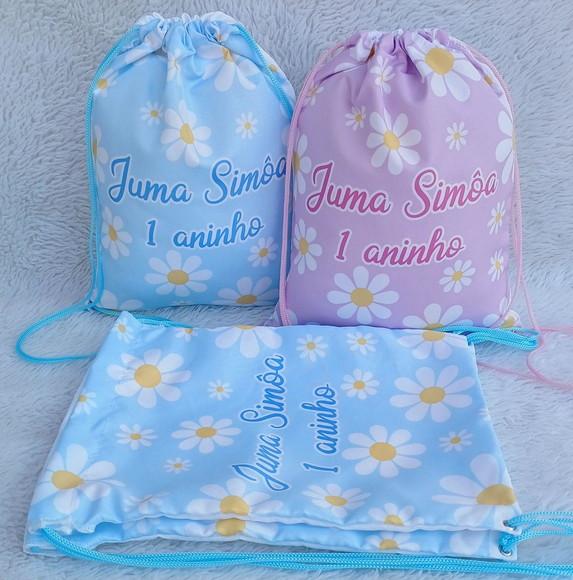 Mochila Saco Personalizada Margaridas