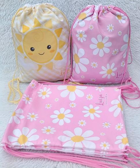 Mochila Saco Personalizada Margaridas