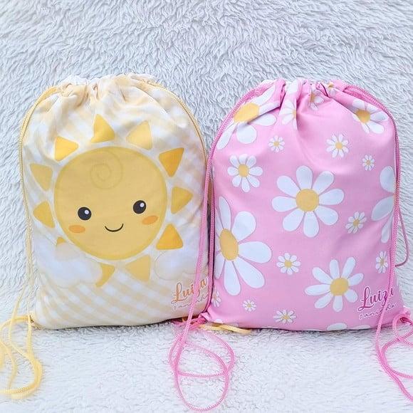 Mochila Saco Personalizada Margaridas