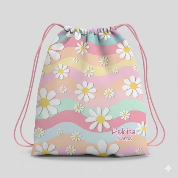 Mochila Saco Personalizada Margaridas