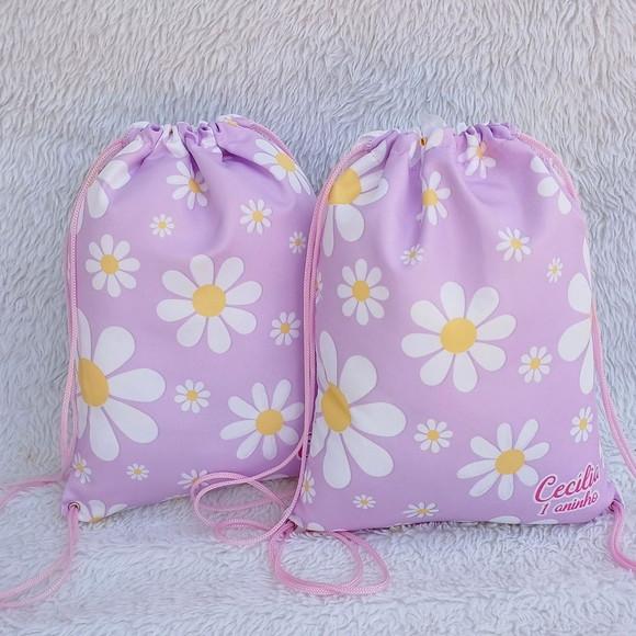Mochila Saco Personalizada Margaridas