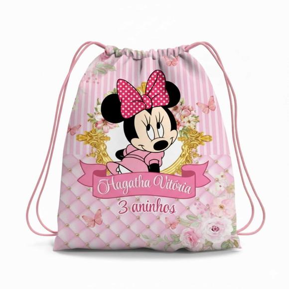 Mochila Saco Personalizada Minnie Rosa