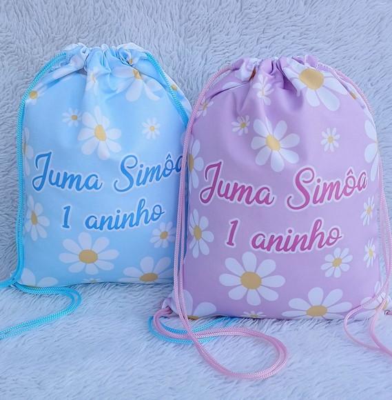 Mochila Saco Personalizada Margaridas