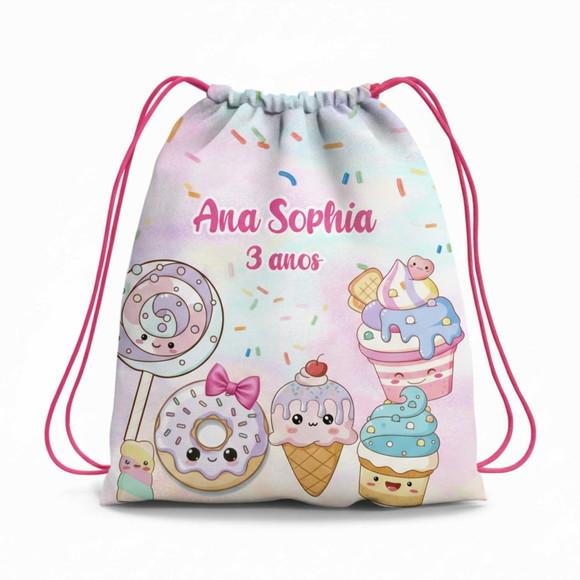 Mochila Saco Personalizada Mundo Doce