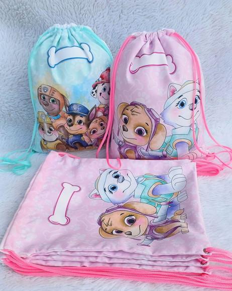 Mochila Saco Personalizada Patrulha Canina Aquarela