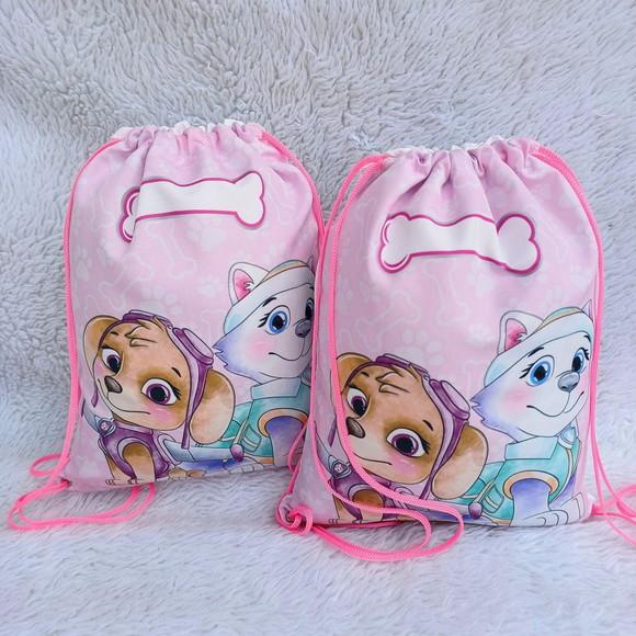 Mochila Saco Personalizada Patrulha Canina Aquarela