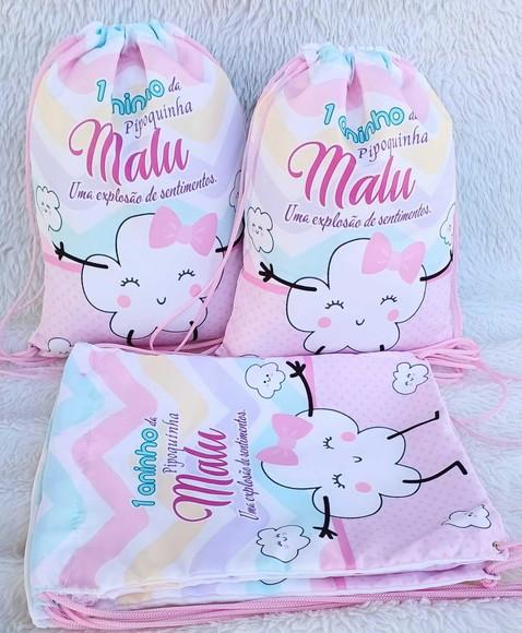 Mochila Saco Personalizada Pula Pula Pipoquinha
