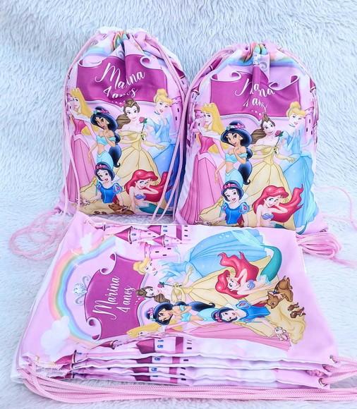Mochila Saco Personalizada Princesas da Disney