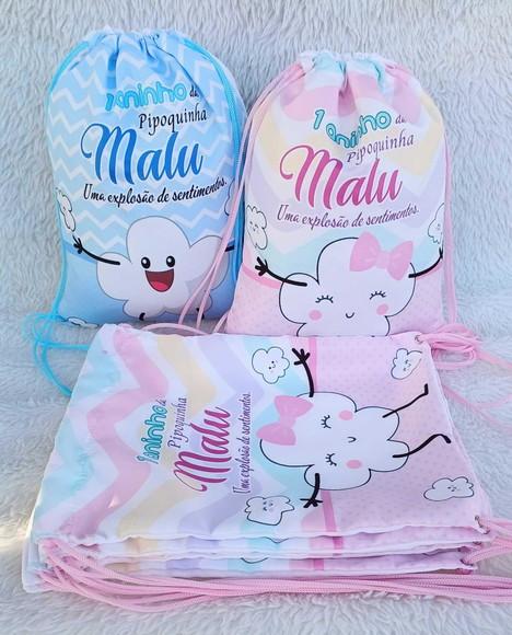 Mochila Saco Personalizada Pula Pula Pipoquinha