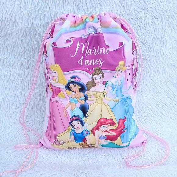 Mochila Saco Personalizada Princesas da Disney