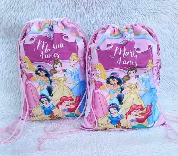 Mochila Saco Personalizada Princesas da Disney