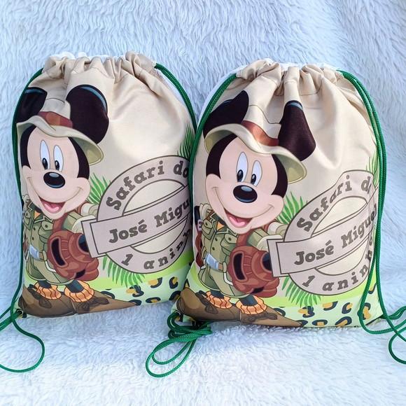 Mochila Saco Personalizada Safari do Mickey