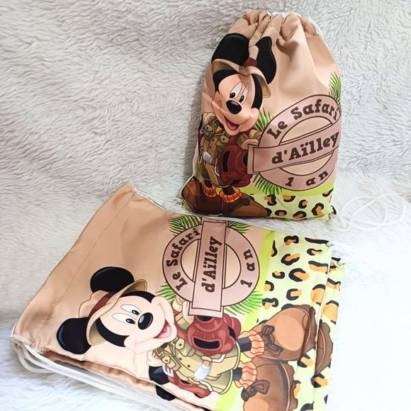 Mochila Saco Personalizada Safari do Mickey