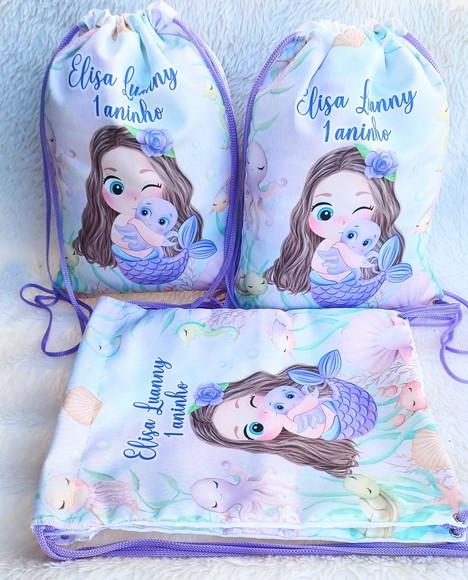 Mochila Saco Personalizada Sereia