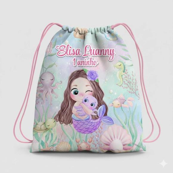 Mochila Saco Personalizada Sereia