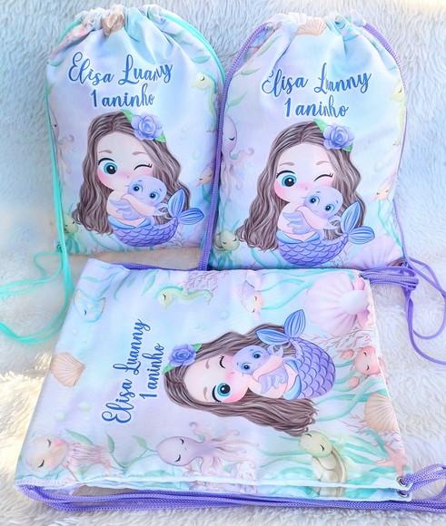 Mochila Saco Personalizada Sereia