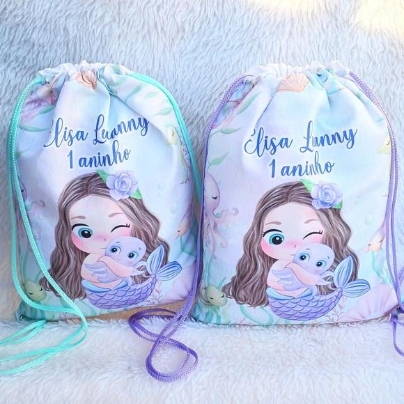 Mochila Saco Personalizada Sereia