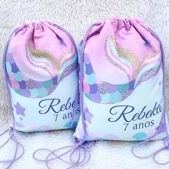 Mochila Saco Personalizada Sereia