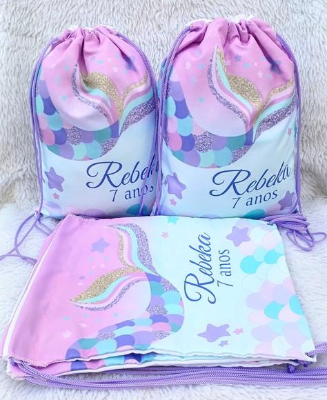 Mochila Saco Personalizada Sereia
