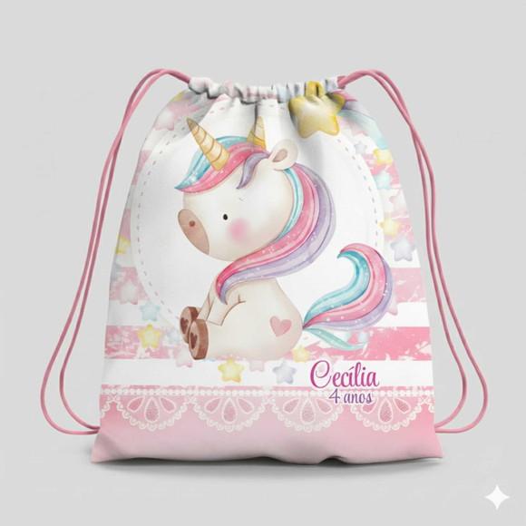 Mochila Saco Personalizada Unicornio