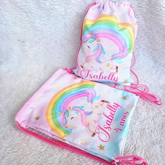 Mochila Saco Personalizada Unicórnio