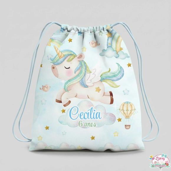 Mochila Saco Personalizada Unicornio