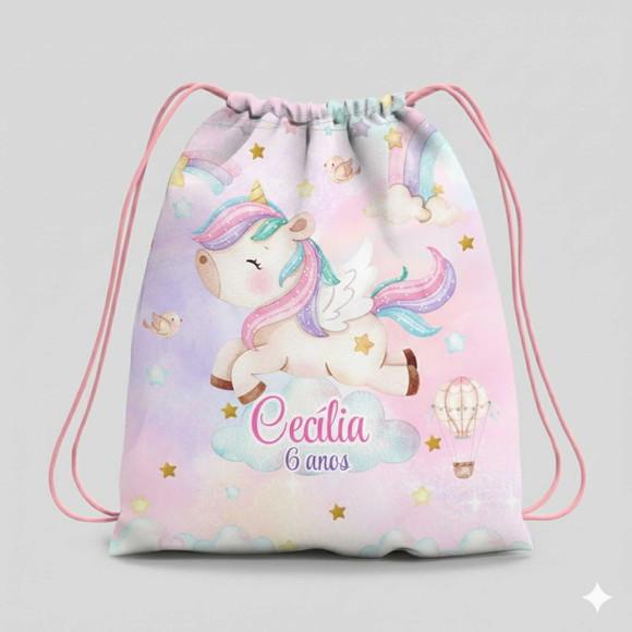 Mochila Saco Personalizada Unicornio