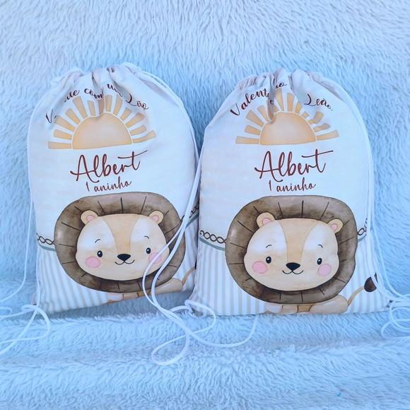 Mochila Saco Personalizada Valente Como Um Leão
