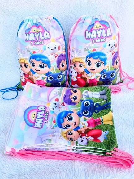Mochila Saco Personalizada Vera no Reino do Arco-íris