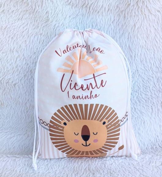 Saquinho Personalizado Valente Como Leão